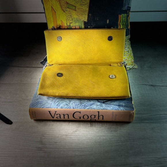 Moda Luxe Envelope Clutch in yellow ochre. Moving sale! - Picture 4 of 8